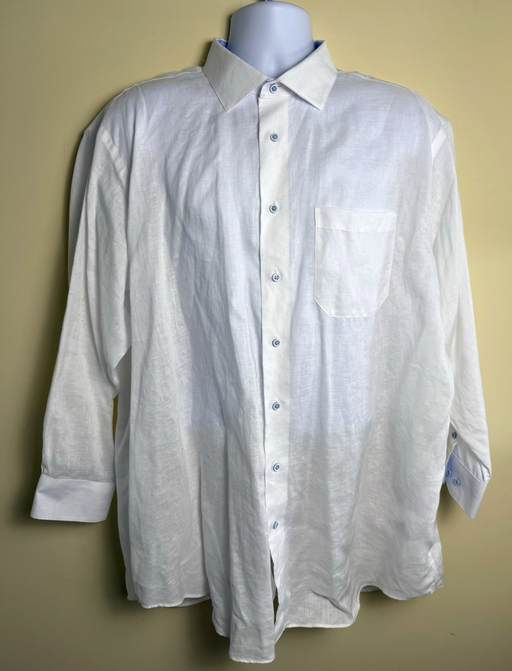 Paul Fredrick linen shirt 18x33 Classic Fit Coastal Resortwear Vacation Beach